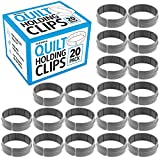 [20 Pack] Quilt Clips for Quilting Creations - Heavy Duty Quilting Clips for Machine Quilting - Versatile Clamps for Quilting Free Motion - 1' Tall Large Clamps for Quilt - 3' Diameter Quilting Rings