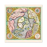 Map 1606 Mercator Hondius Polar Arctic Large Wall Art Poster Print Thick Paper 24X24 Inch