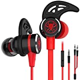 Wired Gaming Headset Noise-canceling Stereo bass Gaming Headset with Microphone, KEKU 3.5mm high-Fidelity earplugs, with Extension Cable for laptops and Mobile Phones (red)