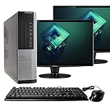 Dell Optiplex 7010 Desktop PC, Intel Core i5-3470 3.2 GHz, 8GB RAM, 500GB HDD, Keyboard/Mouse, WiFi, Dual 17' LCD Monitors (Brands Vary), DVD, Windows 10 (Renewed)