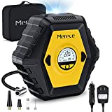 Merece Tire Inflator Air Compressor - Cordless Rechargeable Car Tire Pump Portable Air Compressor for Car Tires Bike & Other Inflatables, AC/DC 12V Auto Stop Air Pump with Pressure Gauge 150PSI Max