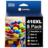 ColorKing Remanufactured Ink Cartridges Replacement for 410XL T410XL 410 XL Expression XP-630 XP-7100 XP-830 XP-640 XP-530 XP-635 Printer (Black, Cyan, Magenta, Yellow, Photo Black, 5-Pack)