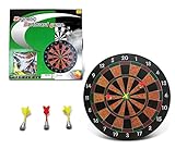 Mozlly Dart Board Game with Magnetic Darts Set – Non-Sharp Pretend Dartboard Game with Hanging Backboard for Man Cave, Home, Office – Easy Set Up Indoor and Outdoor Sports Dart Game - 16 Inch