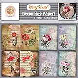 CrafTreat Rose Decoupage Paper for Crafts and Furniture - Poppies and Roses - Size: A4 (8.3 x 11.7 Inch) 8 Pcs - Furniture Decoupage Paper Poppies - Floral Decoupage Paper for Furniture