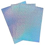 Diamond Glitter-20 Sheets A4 Size Printable Holographic Diamond Glitter Vinyl Waterproof Sticker Paper Premium Adhesive Sheets Ink Dries Quickly For Inkjet /Laser Printer (Diamond Glitter, A4)