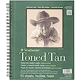 Strathmore 412-9 Tan Drawing 400 Series Toned Sketch Pad, 9'x12', 50 Count