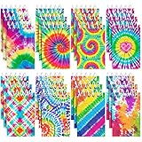 24 Pcs Mini Tie Dye Notepads Multicolor Style Pocket Notebooks for Kids Spiral Mini Notebook Fun Coil Mini Notepad Tie Dye Birthday Party Supplies Small Note Pads Tie Dye Party Favors, 8 Styles