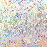 Volcanics Window Privacy Film Static Window Clings Vinyl 3D Window Decals Window Stickers Rainbow Window Film for Glass Door Heat Control Anti UV 17.5 x 78.7 Inches