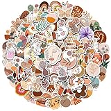 Pack of 100 / PCS Boho Minimalist Abstract Line Art Decorative Vinyl Aesthetic Waterproof Stickers for Water Bottles, Laptops, Teen Girls Kids and Women Phone Decor Stickers, Matte Color Sticker Pack (Christmas girl stickers)