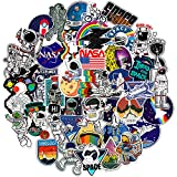 Stickers for Kids (50 Pieces), Graffiti Waterproof Sticker for Water Bottle Skateboard Bike Luggage Laptop Phone, NASA Logo Space Astronaut Vinyl Decal Party Gift for Teens Girls Boys
