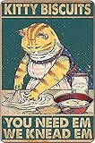 Kitty Biscuits You Need We Knead Cat Retro Sign Vintage Decor For Home Office 12' * 8' (020)