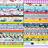 Cotton Craft Fabric Misscrafts 50pcs 8' x 8' (20cm x 20cm) Quilting Supplies Top Fat Quarter Bundles Floral Precut Fabric Square for DIY Craft Patchwork