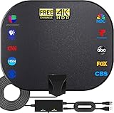 Amplified HD Digital Indoor/Outdoor TV Antenna Long 380+ Miles Range,Support 360°Reception 4K 1080p for Smart/Old Television,Amplifier Signal Booster for Local Channels-18ft Coax HDTV Cable