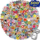 500 Pcs Random Stickers Pack, Colorful Vinyl Waterproof Stickers, Cute Aesthetic Stickers for Water Bottles Laptop Skateboard Notebooks, Skateboard Stickers for Teens Kids Adults