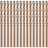 15 Pieces Cobalt Drill Bit Set M35 High Speed Steel Twist Drill Bit Set for Hardened Metal Stainless Steel Cast Iron Woodwork Plastic (1/8 Inch)