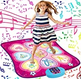 SUNLIN Dance Mat - Dance Mixer Rhythm Step Play Mat - Dance Game Toy Gift for Kids Girls Boys - Dance Pad with LED Lights, Adjustable Volume, Built-in Music, 3 Challenge Levels (35.4'X36.6')