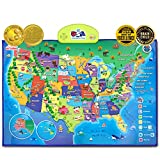 BEST LEARNING i-Poster My USA Interactive Map - Educational Smart Talking Toy for Kids Boy or Girl of Ages 5 to 12 Years | United States Geography Electronic Game 5, 6, 7 Birthday Gift Present