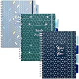 Pukka Pad, 5 Subject Spiral Notebook 3-Pack with Repositionable Dividers - 200 Pages of 80GSM Paper with Perforated Edges - Glee, B5 - 7 X 10in