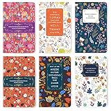 6 Packs Sewn-binding Pocket Notebook 96 Pages (Lined, 48 Sheets), 5'x 8' Sturdy 22LB/80GSM Heavy Weight Paper, Small Memo Notepad with Inspirational Motivational Quotes Writing Pad, Softcover Journal
