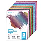 Sanzix Glitter Cardstock Paper 110lb. 300 GSM - 30 Sheets - 15 Colors - A4 Heavyweight Glitter Paper, Card Stock for Scrapbooking, Crafts, Gift Box, Birthdays, Weddings, Party Decorations