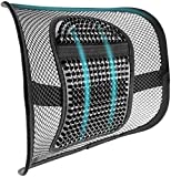 Samyoung Mesh Back Lumbar Support, Back Support Seat Cushion with Breathable Mesh for Office Chairs Car 12” x 16”