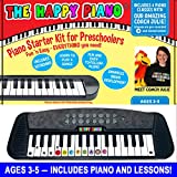 THE HAPPY PIANO KIDS PIANO KEYBOARD STARTER KIT FOR AGES 3-5 - Educational Piano Music Keyboard for Beginners - Kids Piano Keyboard Set w/Online Lessons, Rhythm Sticks, Shaker Egg, Sheet Music