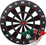 Ylovetoys Dart Board Soft Tip Safety Kids Dart Board Set Boys Toys Gifts, 16.4 inch Rubber Dartboard with 9 Soft Tip Safe Darts Great Game for Office and Family Leisure Sport