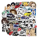 MUYINGZHUO Initial D Stickers 50PCS, Japanese Cartoon Anime Sticker Pack, Vinyl Decals for Laptop, Water Bottle, Car, Skateboard, Guitar, Helmet for Kids, Teens, Adults (Initial D)