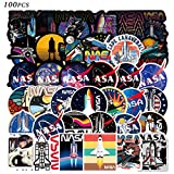VPRUB 100pcs NASA Sticker Cool Space Astronaut Stickers Packs Laptop Skateboard Sticker Bomb Pack for Adults Teens Kids Skate Water Bottles Waterproof Vinyl Graffiti Stickers Decor Gifts