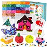 Meland Fuse Beads Kit - 11,000 pcs 36 Colors Fuse Beads Craft Set for Kids- 5MM Fuse Beads Set Including 5 Pegboards, Ironing Paper & Chain Accessories Iron Beads Christmas Birthday Gift