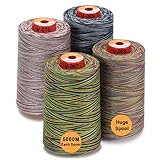 New brothread - 30 Options - 4 Large Cones of 5500Y (5000M) Each All Purpose Spun Polyester Serger Thread 40S/2 (Tex27) - Variegated Colors