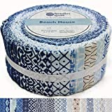 Needles Quilt Studio - 2.5' Precut 40 Fabric Strip Bundle (Beach House) | Cotton Strips Bundles for Quilting - Jelly Rolls for Quilting Assortment Fabrics Quilters & Sewing - Precuts Cloth for Quilts
