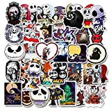 Nightmare Before Christmas Stickers| 50 PCS | Vinyl Waterproof Stickers for Laptop,Skateboard,Water Bottles,Computer,Phone, Halloween Theme，(Halloween-50PCS)