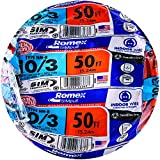Southwire 63948422 50' 10/3 with ground Romex brand SIMpull residential indoor electrical wire type NM-B, Orange