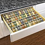 Lynk Professional® Expandable Spice Rack Tray - Heavy Gauge Steel 4 Tier Drawer Organizer for Kitchen Cabinets, Silver Metallic