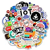 Stickers for Laptop [100PCS], Galaxy Vinyl Decals for Water Bottle Hydro Flask MacBook Car Bike Bumper Skateboard Luggage, Spacecraft Universe Planet Logo Graffiti Sticker (Programming Stickers)