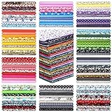 100 Pcs 10 x 10 Inches Cotton Fabric Square No Repeat Patchwork Fabrics Cotton Printed Floral Craft Fabric Patchwork Bundles Flower Quilting Fabric Craft for DIY Sewing Cloths Handmade Accessories