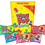 Ring Pop Individually Wrapped Back to School Bulk Lollipop Variety Party Pack – 20 Count Lollipop Suckers w/ Assorted Flavors - Fun Candy/Supplies for School Treats & Care Packages