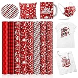 Lucky Goddness Christmas-Elk-Infusible Transfer Ink Sheets-Sublimation Paper for T-Shirts Mugs Bags,8pcs/Set,12'x12'