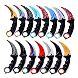 WeTop Karambit Knife Set of 1, Stainless Steel Fixed Blade Tactical Knife with Sheath and Cord Knife CS-GO for Hunting Camping Self Defenses and Field Survival - Random Color