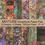 VONDYU Single-Sided Scrapbook Paper Pad-Colors Mixture Scrapbooking Paper Collection Holiday 6' x 6' Cardstock Patterned Cardmaking Paper Pack DIY Photo Frame Background Decorative Page-24 Sheets