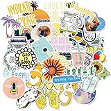 50pcs Vinyl Aesthetic Stickers for Water Bottles Laptop, Cute VSCO Hydroflask Stickers for Skateboard Notebooks Journals Luggage, Great Gift for Teen Girls (Multi-50pcs)