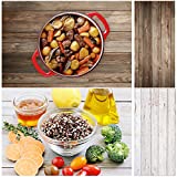 Allenjoy 34.4x15.7in Double Sided Wood Photography Background 2 in 1 Texture Pattern Paper Tabletop Backdrop Food Jewelry Cosmetics Makeup Small Product Props Professional Photo Shoot