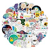 50pcs Science Stickers Pack for Laptop Water Bottles Cars Notebook MacBook Bumper, Waterproof Vinyl Biology Physics Chemistry Lab Student Science Laboratory Stickers Decals