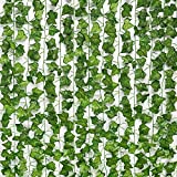 JPSOR 24pcs Fake Vines Fake Ivy Leaves Artificial Ivy, Ivy Garland Greenery Vines for Bedroom Decor Aesthetic Silk Ivy Vines for Room Wall Christmas Decor