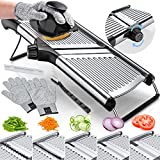 Gramercy Adjustable Mandoline Slicer for Kitchen, Vegetable Chopper, Food Chopper, Vegetable Slicer, Potato Slicer, Mandolin, Potato Cutter - Stainless Steel - INCLUDING One Pair Cut-Resistant Gloves