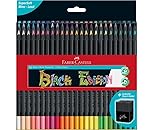 Faber-Castell Colouring Pencils Black Edition, Set of 50 tin of 12, (116450)