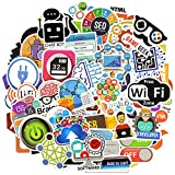 Waterproof Vinyl Stickers for Laptop Scrapbook Software Decals (50 Pcs Program Style)
