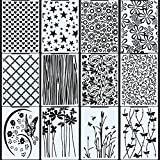 12 Pieces Plastic Embossing Folders DIY Craft Template Stencil Butterfly Star Embossing Templates Paper Card Decorating Mold Scrapbook Album Making Tool for Card Scrapbook DIY Craft,11.7 x 3.9 Inch