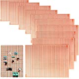 10 Pieces 73mm x 100mm Copper Strip Board, 957 Holes PCB Prototype Perfboard Kits Universal Printed Circuit Board Breadboard for DIY Soldering Electronic Projects Experiments